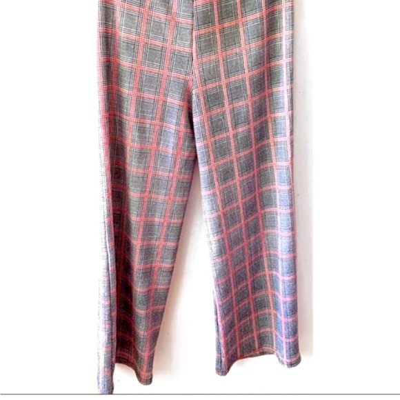 🩷 HOT KISS Red/Black Stretch Plaid Plus Size Wide Leg Slacks 1027 - Picture 5 of 6